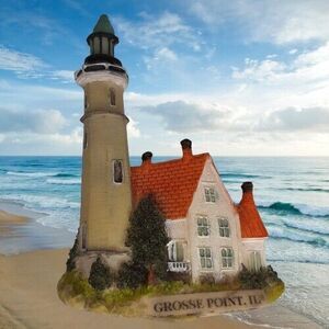 Grosse Point IL Illinois Lighthouse Souvenir Regrigerator Magnet ceramic resin